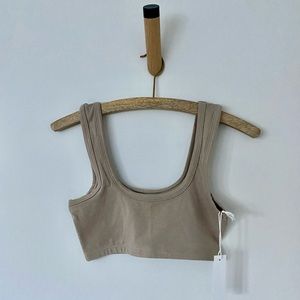 ARQ Wide-Strap Bra in Taupe